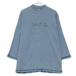 T-shirt High-Neck Shirring Cut-and-sew 7/10 length