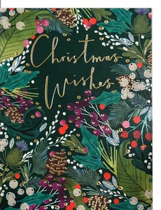グリーティングカード クリスマス「クリスマスの植物」 封筒付き イラスト 2024新作