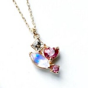 【Cheravir】K10YG  ネックレス ペンダント マルチカラー ピンク