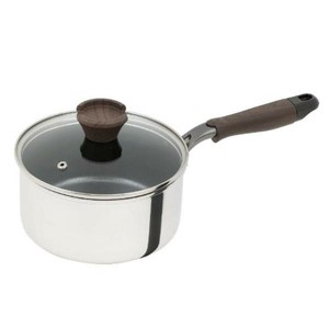 ベストコ 片手鍋 18cm IH ガス火 ミラー ガラス蓋付き ND-322 ミロワール