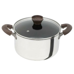 ベストコ 両手鍋 22cm IH ガス火 ミラー ガラス蓋付き ND-324 ミロワール