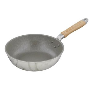 ベストコ 深型フライパン 24cm IH ガス火 ホワイト 大理石柄 NX-124 MARBLE KITCHEN
