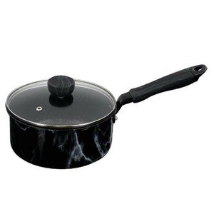 ベストコ 片手鍋 18cm ソースパン IH ガス火 ブラック 大理石柄 NX-151 MARBLE KITCHEN