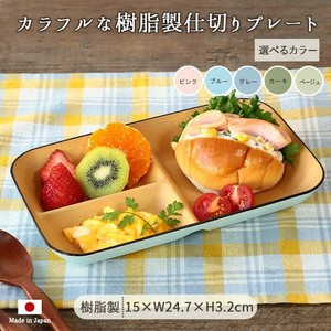 Divided Plate Calla Lily Dishwasher Safe 24.7 x 15.2cm 5-colors Made in Japan