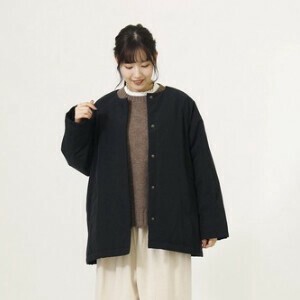 Coat Cotton Batting Collarless Short Coat [2024 A/W]