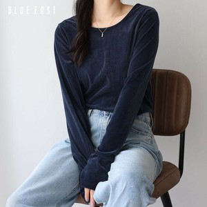 T-shirt Crew Neck Velour Cut-and-sew