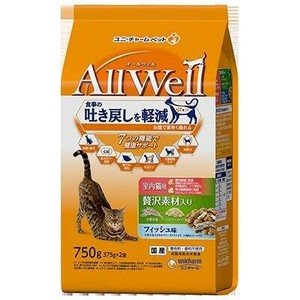 AllWell 室内猫用 贅沢素材入りフィッシュ味 750g(375g×2袋)