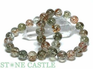 ☆高品質☆【ブレスレット】ブラックタイチンスーパーセブン (3A) (約12〜12.5mm) 【パワーストーン】