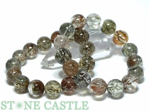☆高品質☆【ブレスレット】ブラックタイチンスーパーセブン (3A) (約14〜14.5mm) 【パワーストーン】