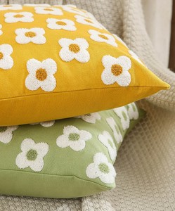《 aimoha home 》クッションカバー おしゃれ 刺繍 花 レトロ インテリア リビング