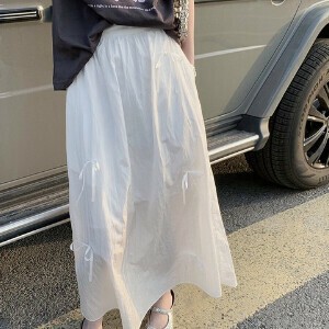 AA015 レディース ハイウエスト ロング丈 Aライン 2024夏新作 ファッション スカート