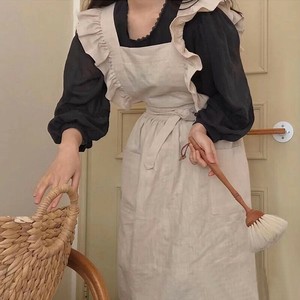 围裙 厨房 大人用 后背缎带