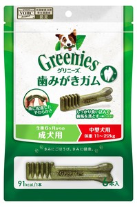 グリニーズ　プラス　成犬用　中型犬用　11−22kg　6P　犬用おやつ