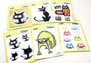 ねこちゃんのハーフカットデカール【OVER GROUND DESIGNERS STICKER】ステッカー