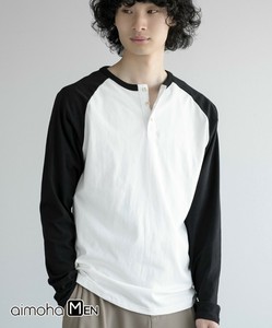 《 aimoha MEN 》クラシックヘンリーネック長袖tシャツ カットソー メンズ 長袖 ユニセックス対応