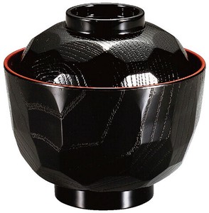 耐熱 ニュー亀甲小吸椀 黒内朱 TA