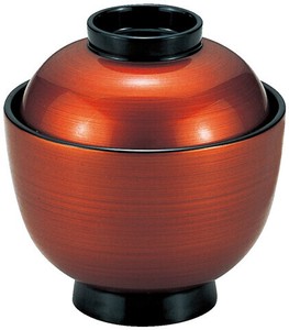 一口小吸椀 茶金刷毛目ツバ黒 TA