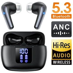 ワイヤレスイヤホン Bluetooth5.3 ANCノイズキャンセリング Hi-Fi高音質 自動ペアリング カナル型