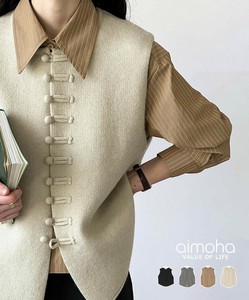《 aimoha 》チャイナ風ニットベスト レディース ニットベスト 前ボタン チャイナ風 おしゃれ