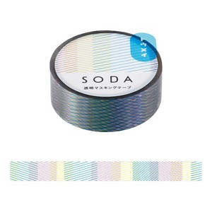 【キングジム】＜ SODA  ソーダ ＞  プリズム(15mm)  CMT15-011  /  透明マスキングテープ