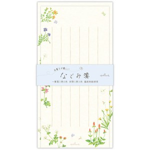 野の草花【越前和紙 レターセット／なごみ箋／罫線あり縦書き用】