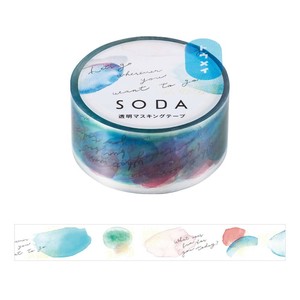 【キングジム】＜ SODA  ソーダ ＞  メッセージ (20mm)  CMT20-009  /  透明マスキングテープ