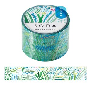 【キングジム】＜ SODA  ソーダ ＞  ガーデン (30mm)  CMT30-005  /  透明マスキングテープ