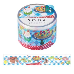 【キングジム】＜ SODA  ソーダ ＞  ティータイム(30mm)  CMT30-011  /  透明マスキングテープ
