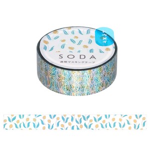 【キングジム】＜ SODA  ソーダ ＞ チューリップ (15mm) CMTH15-004 (オーロラ箔) /  透明マスキングテープ