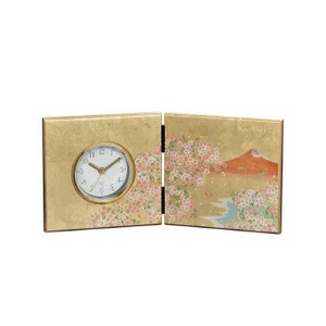 <インテリア>加賀箔 屏風時計 華富士　(16838)