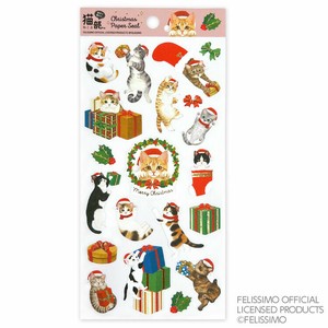 クリスマス・コットンペーパーシール　猫部　CMS-623【海外販売不可商品】