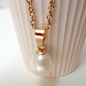 Gemstone Top Stainless Steel Pendant Made in Japan