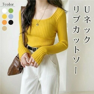 Sweater/Knitwear Ladies fashion Cut-and-sew