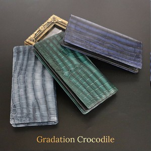お買い得‼【クロコダイル 長札財布】グラデーション財布 ワニ革 本革 開運 金運 財布 高級素材メンズ特選