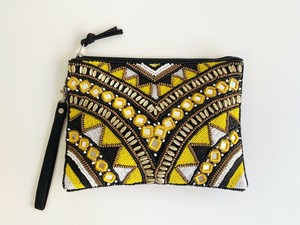 ⑥【SALE★在庫限り】幾何学ミラービーズバッグ（手刺繍ビーズ）