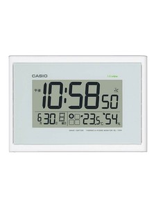 【★在庫処分★】CASIO カシオ 掛置兼用時計 ホワイト IDL-100J-7JF
