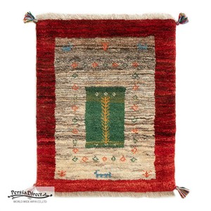 ギャッベ　ペルシャ　イラン　オーガニックウール　絨毯　ラグ　玄関マットM　54×66.5cm　MM1515_CL