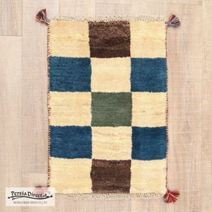 ギャッベ　ペルシャ　イラン　オーガニックウール　絨毯　ラグ　玄関マットM　50×70cm　MM1694_BE