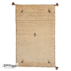 ギャッベ　ペルシャ　イラン　オーガニックウール　絨毯　ラグ　玄関マットL　55×88cm　ML1933_BE