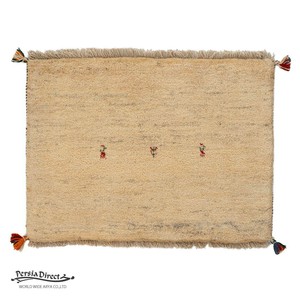 ギャッベ　ペルシャ　イラン　オーガニックウール　絨毯　ラグ　玄関マットL　62×85cm　ML1922_BE