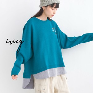 再入荷！●人気商品！ フェイクレイヤード 布帛切替 ニット セーター