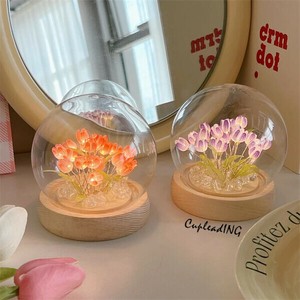 ＜人気商品＞早い者勝ち ledライト チューリップ 小夜灯 模造花 部屋 花の雰囲気灯 diy材料バッグ  睡眠灯