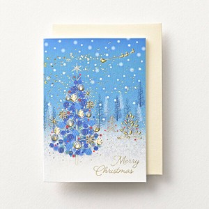 クリスマスミニカード■クリスマスツリー柄 ■箔押し、エンボス加工