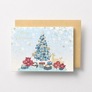 クリスマスミニカード■クリスマスツリー柄 ■箔押し、エンボス加工