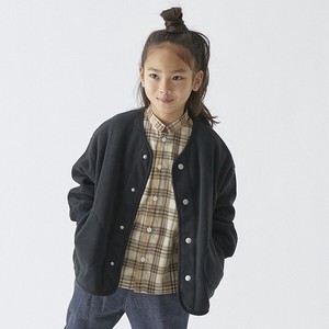 【24FW新作】フリースノーカラーJK　子供服　秋冬服　キッズトップス　キッズコーデ　フリースコーデ