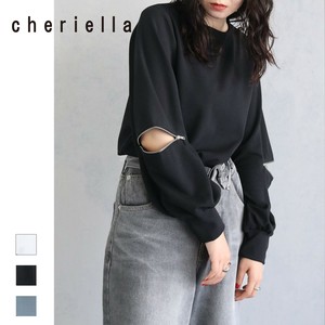 カットジョーゼット袖ファスナープルオーバー/2025秋冬 cheriella