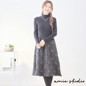 【2024新作】【M〜L】フクレドッキングニットワンピース　(N85-006) (5号店) FM5