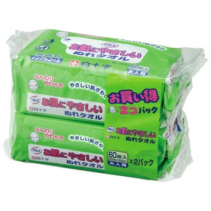 【★在庫処分★】サルバ ぬれタオル肌にやさしい 60枚 2P 843087