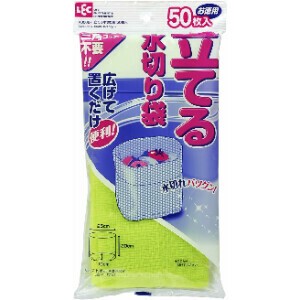 立てる 水切り袋 50枚入 (水切れ・使い捨て・三角コーナー不要)　レック