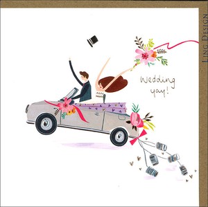 グリーティングカード 結婚祝い「ウエディング・オープンカー」 結婚式 結婚記念日 2024新作